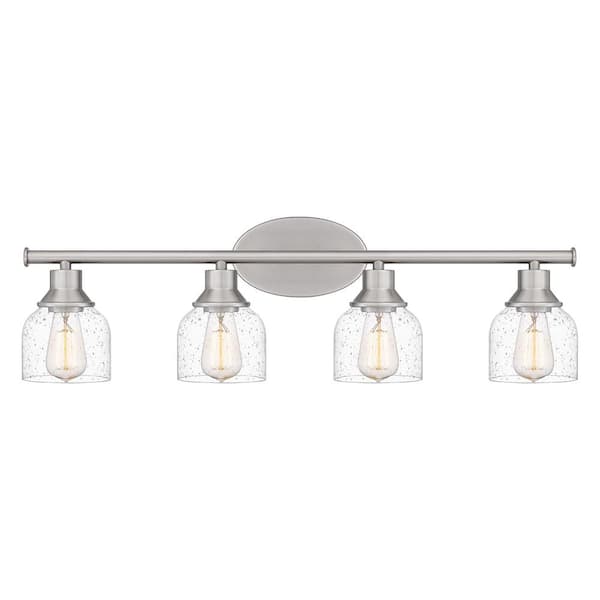 ASHLEY HARBOUR COLLECTION Karter 31 in. 4-Light Brushed Nickel Vanity Light