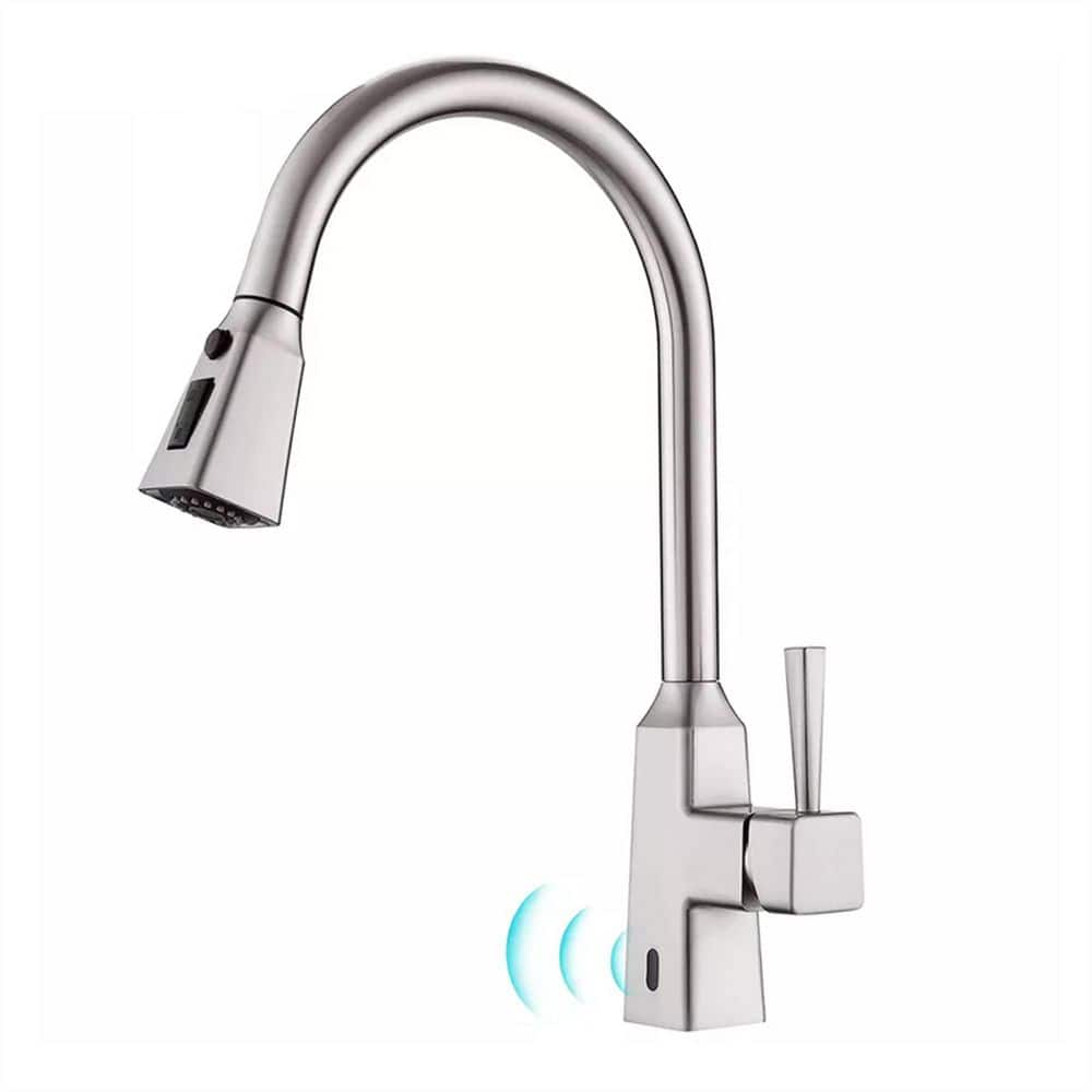 Reviews for FLG Touchless Pull Down Kitchen Faucet With Sprayer Brushed ...