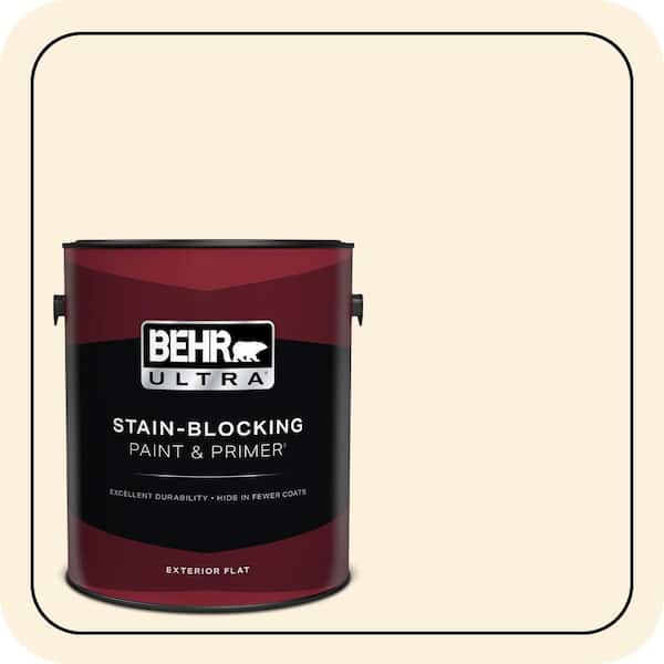 BEHR ULTRA 1 gal. #M260-1 String Cheese Flat Exterior Paint & Primer
