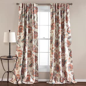 Ivory Solid Back Tab Room Darkening Curtain - 52 in. W x 84 in. L (Set of 2)