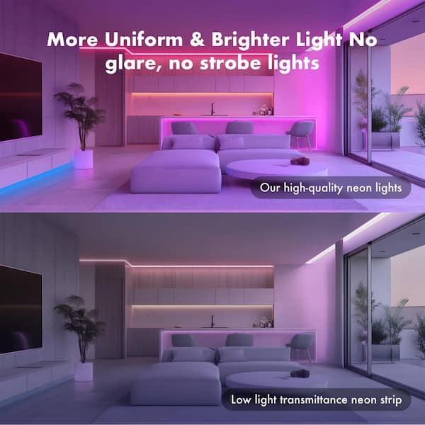 BeamBox 50 ft. RGB Neon LED Hardwired Strip Lights, IP67