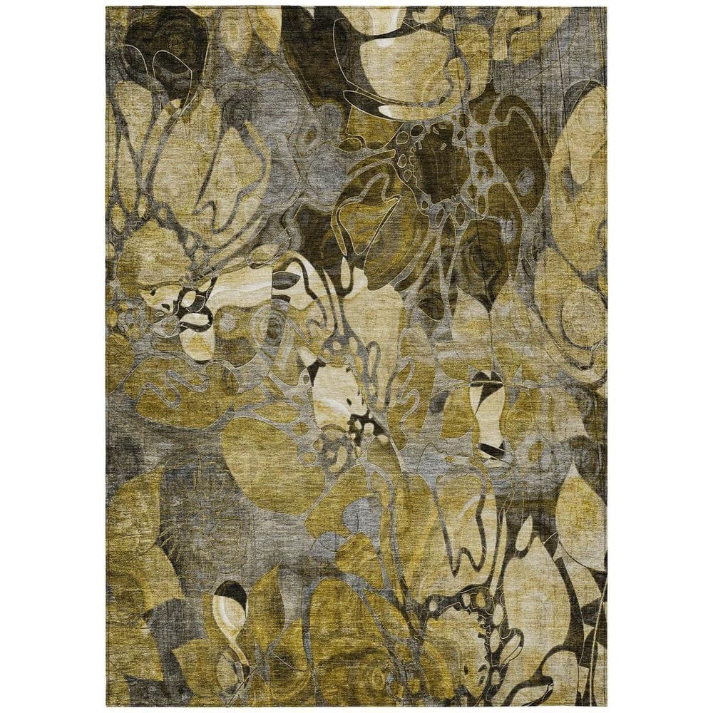 Green, Brown 5 ft. x 8 ft. Woven Abstract Polyester Rectangle Indoor / Outdoor Area Rug price history on PriceWatchPro
