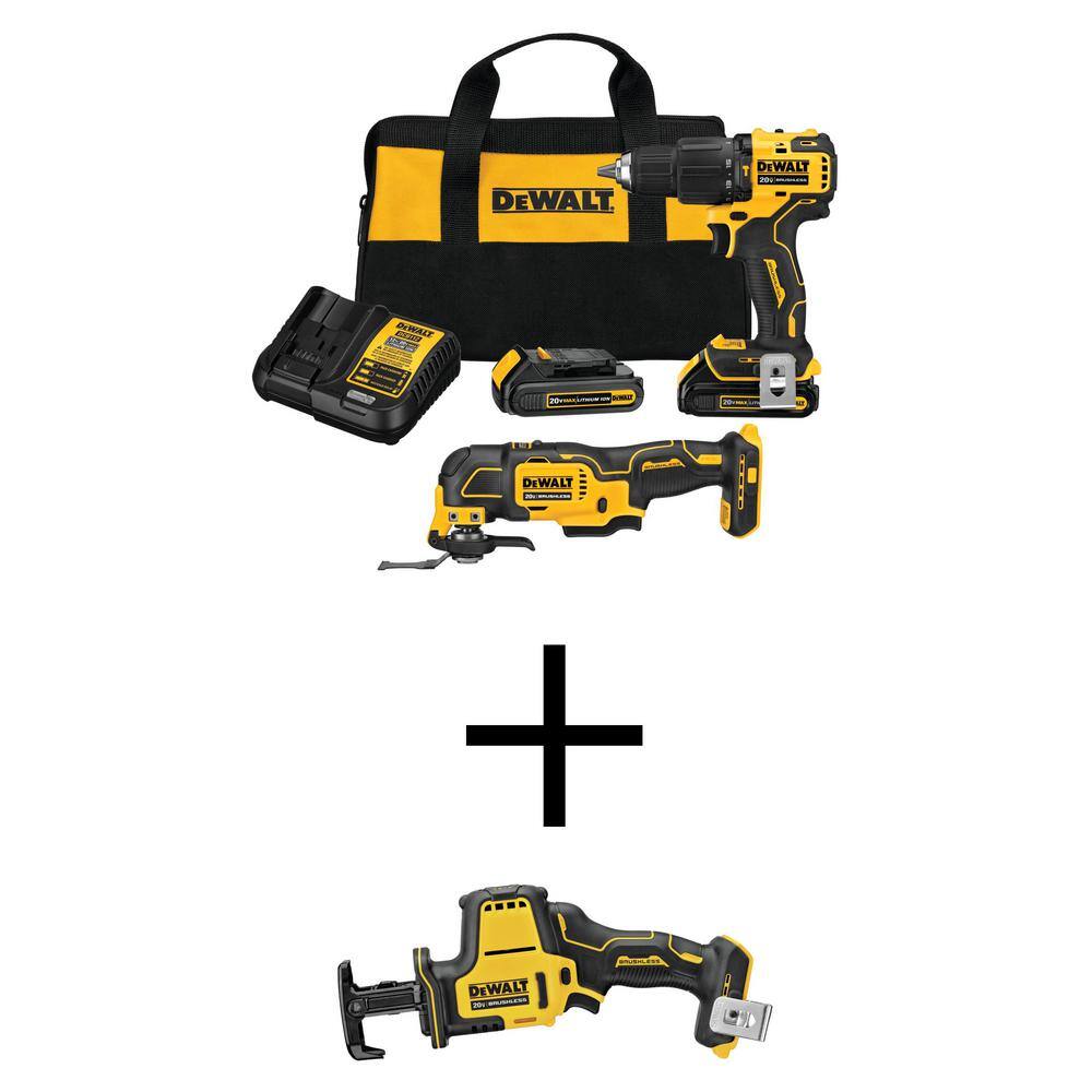 Dewalt Atomic 20v Max Lithium Ion Cordless Brushless 2 Tool Combo Kit With Atomic 20v Compact 1838