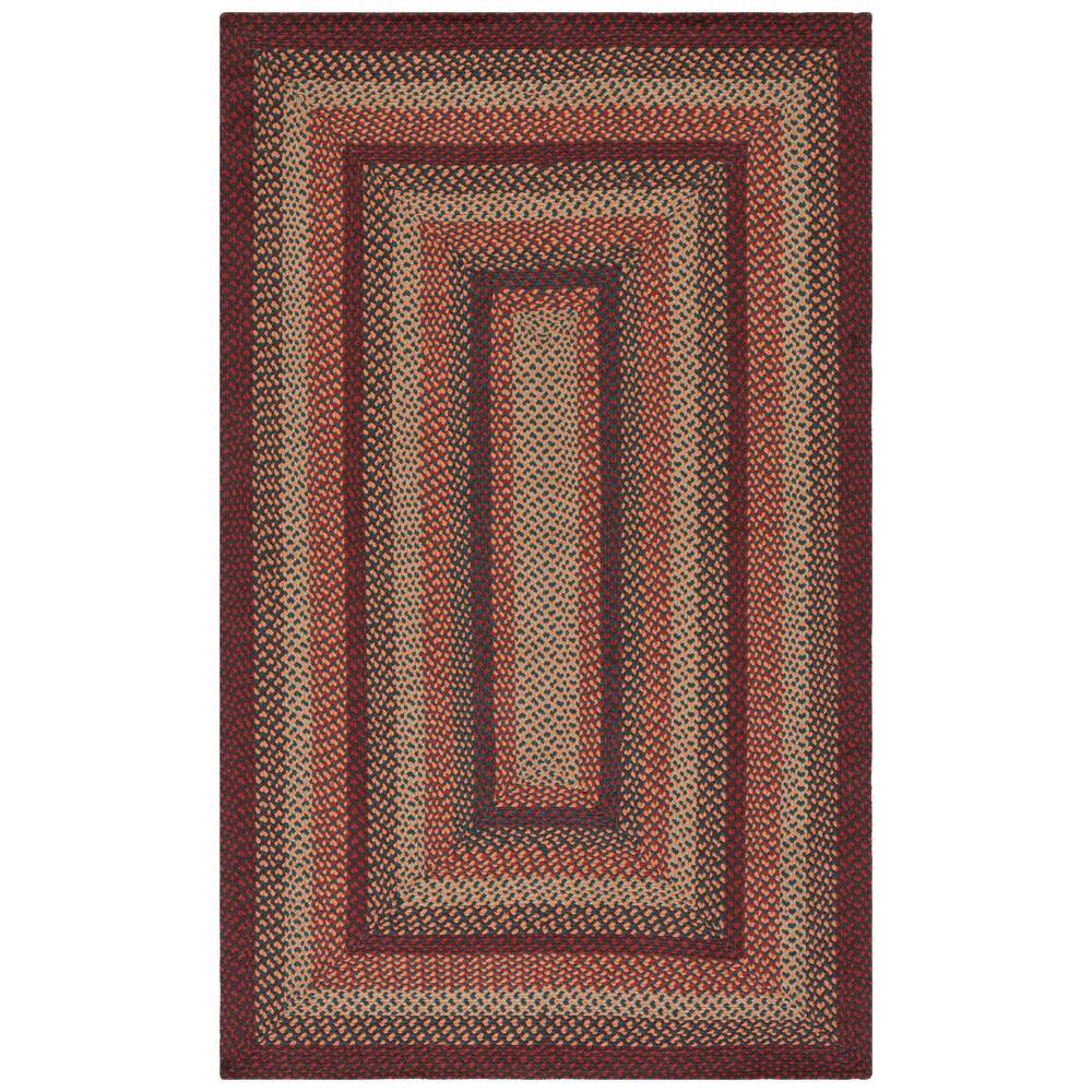 SAFAVIEH Braided Claes Color Bordered Area Rug, Brown/Rust, 5' x 8'