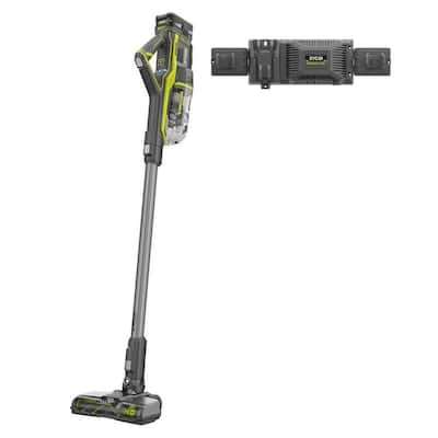 RYOBI ONE+ 18V Brushless Cordless Stick Vacuum Kit with 4.0 Ah Lithium ...