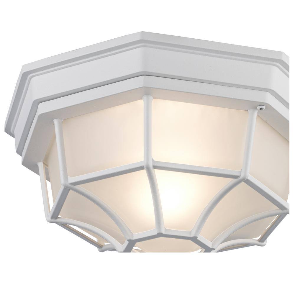 Contemporary White Glass 11" Flush-Mount Ceiling Light