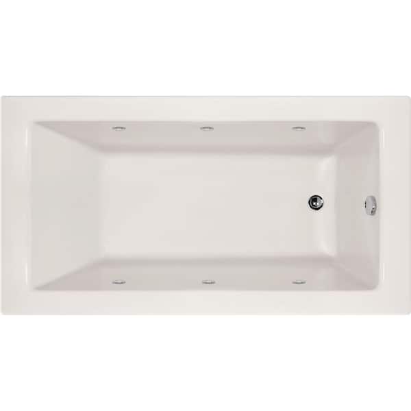 Hydro Systems Shannon 60 in. Acrylic Right Hand Drain Rectangular Alcove Whirlpool Bathtub in White