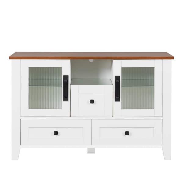 Unbranded White 31.3 in. H Storage Cabinet, Drawer Dresser Cabinet, Bar Cabinet, Buffet Sideboard for Dining Room, Living Room