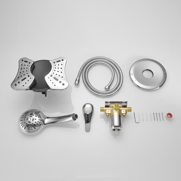 Single Handle 9-Spray Shower Faucet 1.8 GPM with High Pressure, 360° Swivel in Polished Chrome