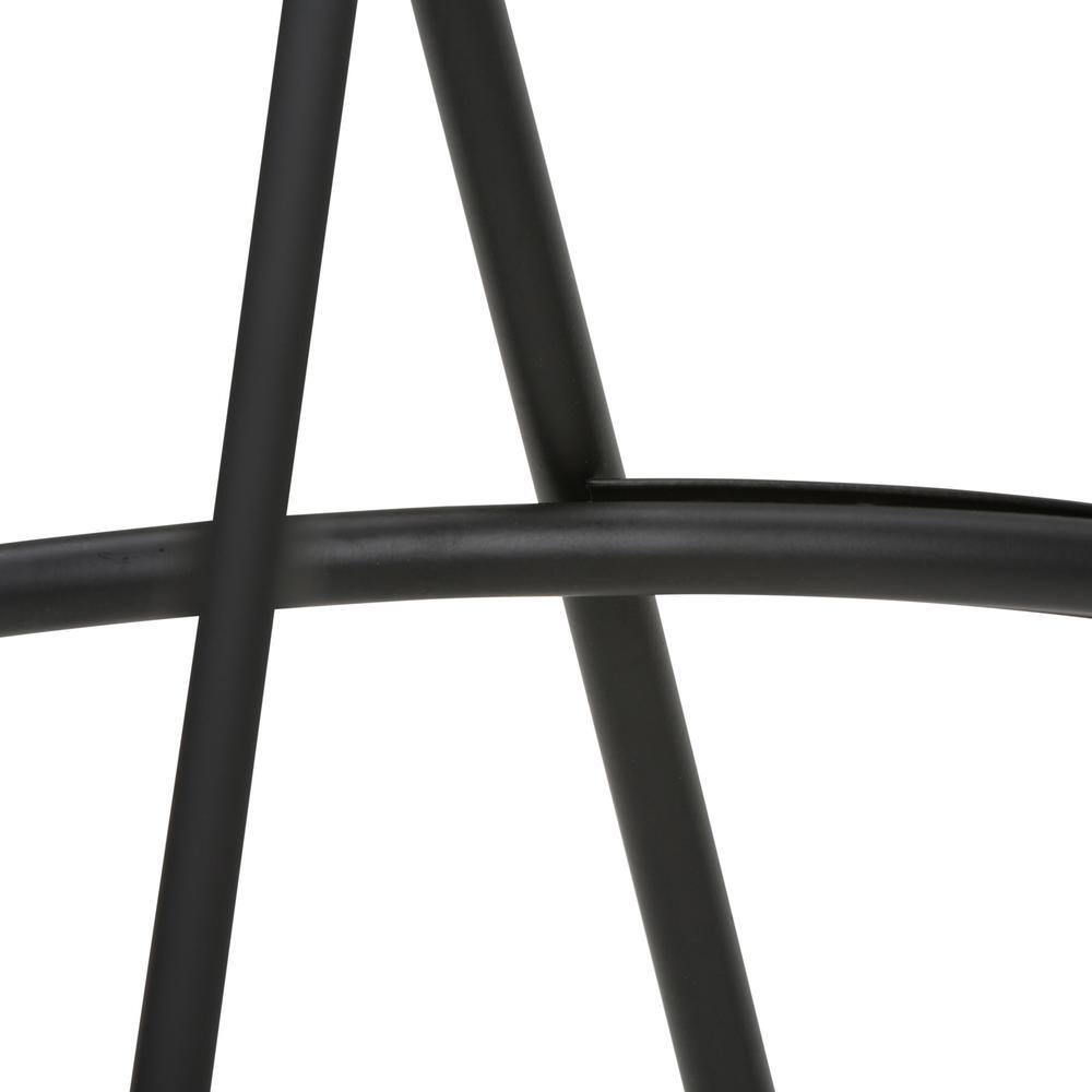 Simeon 26" Cocoa Brown and Black Metal Counter Stools with Elm Wood Seat