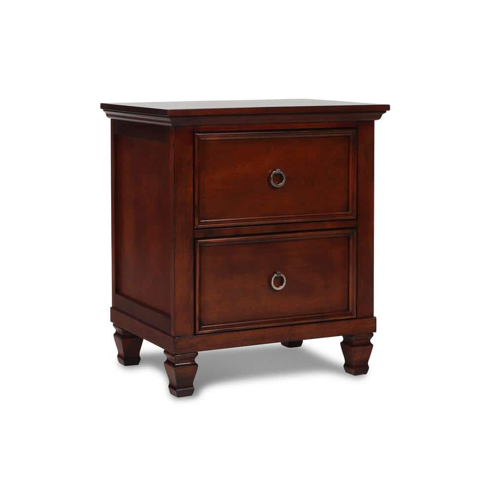Tamarack Brown Cherry Solid Wood 2-Drawer Nightstand