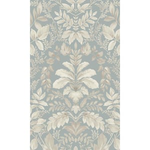 Blue Lush Overgrown Botanical Printed Non-Woven Paper Non Pasted Textured Wallpaper 57 Sq. Ft.