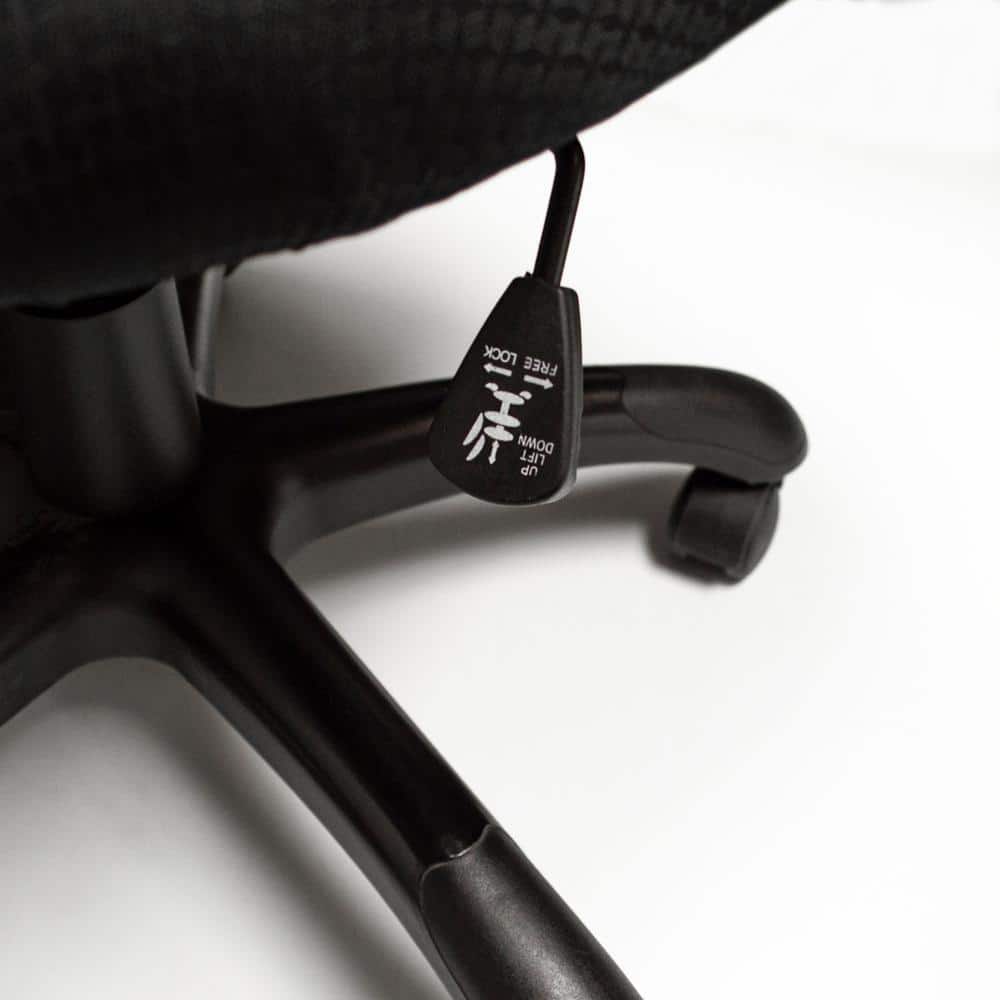 ErgoFlex Black Fabric Task Chair with Adjustable Arms and Swivel Base
