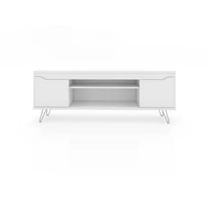 Baxter 63 in. White Particle Board TV Stand Fits TVs Up to 60 in. with Storage Doors