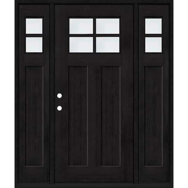 Steves & Sons Regency 68 in. x 80 in. RHIS 4L-1/4 Toplite Clear Glass Onyx Stain Fir Fiberglass Prehung Front Door with Dbl 14 in. SL