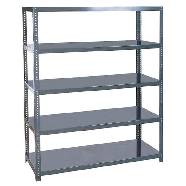 Edsal 96 in. H x 60 in. W x 24 in. D 5-Shelves Steel Commercial Free Standing Shelves Unit in Gray
