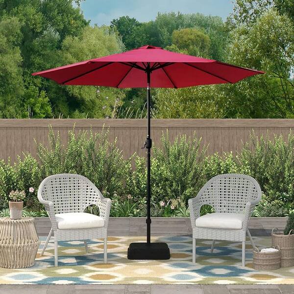7.5 ft black and white patio umbrella Venice 7.5' Square Crank Umbrella White/Black