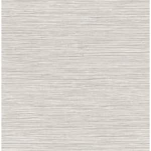 Alton Light Grey Faux Grasscloth Paper Non-Pasted Textured Wallpaper