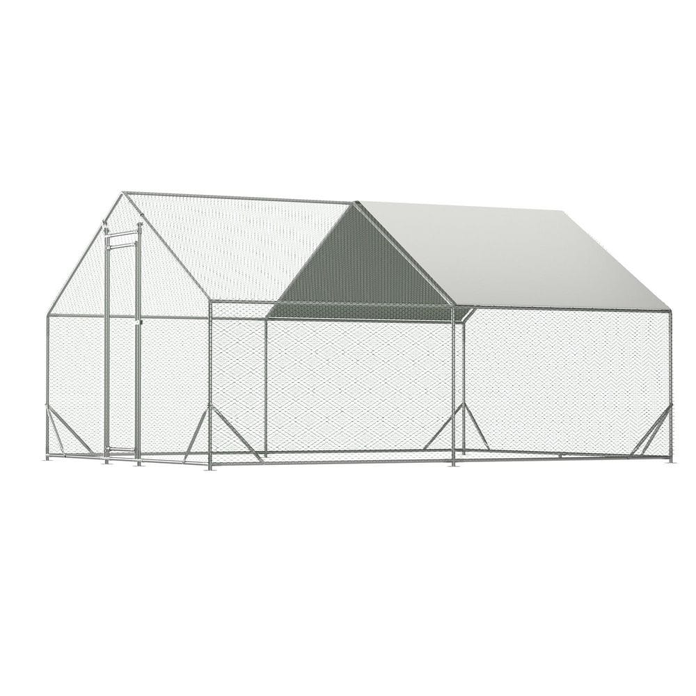 10 ft. x 13 ft. Outdoor Steeple Walk-in Chicken Coop Large Metal Chicken Cage Suitable for Backyards and Farms price history on PriceWatchPro
