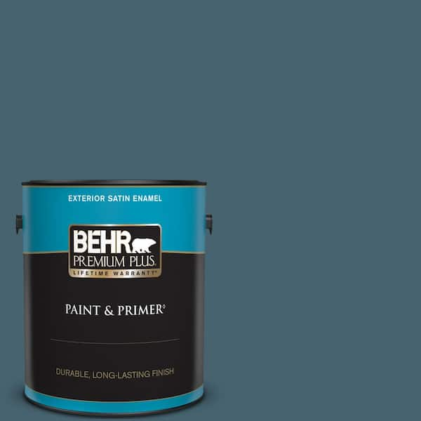 BEHR PREMIUM PLUS 1 gal. #BNC-28 Nostalgic Evening Satin Enamel Exterior Paint & Primer