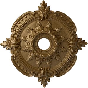 1-5/8 in. x 28-3/8 in. x 28-3/8 in. Polyurethane Benson Classic Ceiling Medallion, Pale Gold