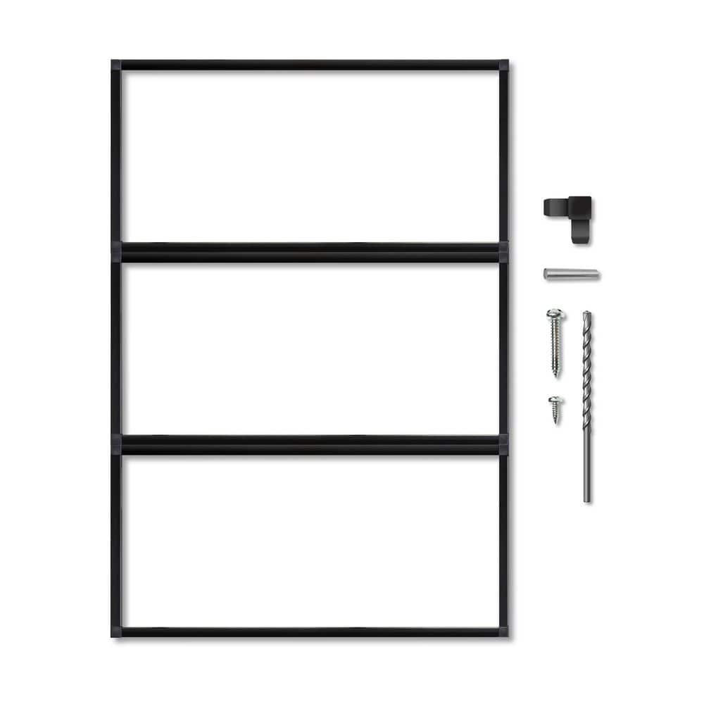 OUTDECO 48 in. x 24 in. Black Galvanized Steel Privacy Panel
