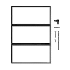 48 in. x 24 in. Black Galvanized Steel Privacy Panel Frame Kit (Fits Design-Vu and Modinex 2x4 Panels)
