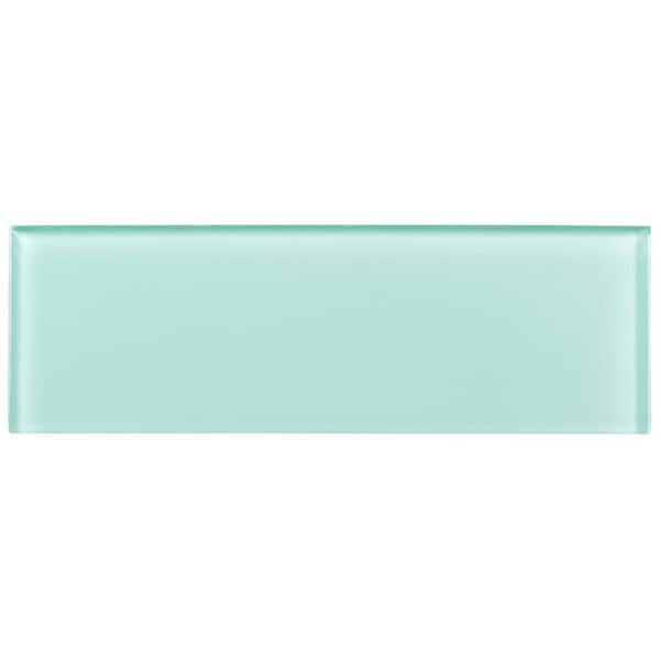 ANDOVA Enchant Elle Bewitch Aqua Blue Glossy 4 in. x 12 in. Smooth Glass Subway Wall Tile (4.88 sq. ft./Case)