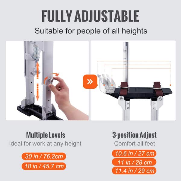 VEVOR 18-in to 30-in Aluminum Drywall Stilts