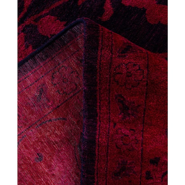 Overdyed Purple 9 ft. x 12 ft. Solid Wool Indoor Area Rug