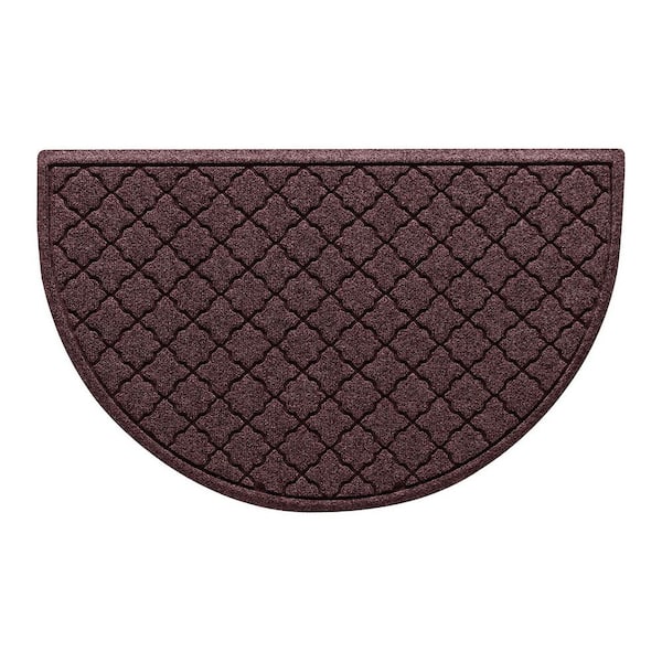 Waterhog Cordova 24 in. x 39 in. Half Round PET Polyester Indoor Outdoor Door Mat Bordeaux
