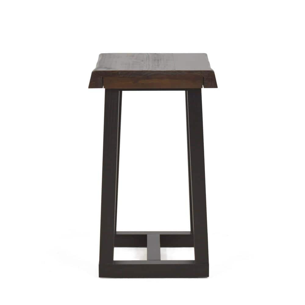 Jennings Rustic Live Edge Black/Brown Counter Stool, Set of 2