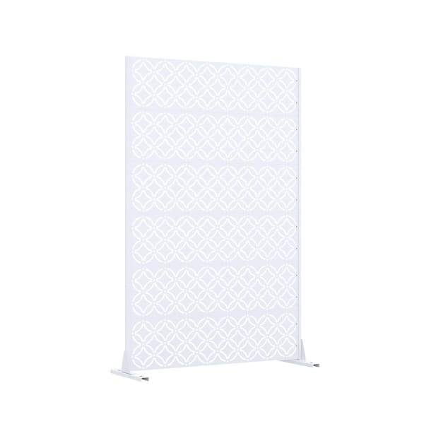 PexFix 72 in. x 47 in. White Galvanized Steel Garden Fence