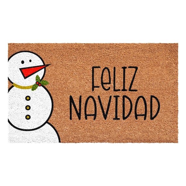 Calloway Mills Snowman Feliz Navidad Multi-Colored 17 in. x 29 in. Indoor or Outdoor Spanish Doormat