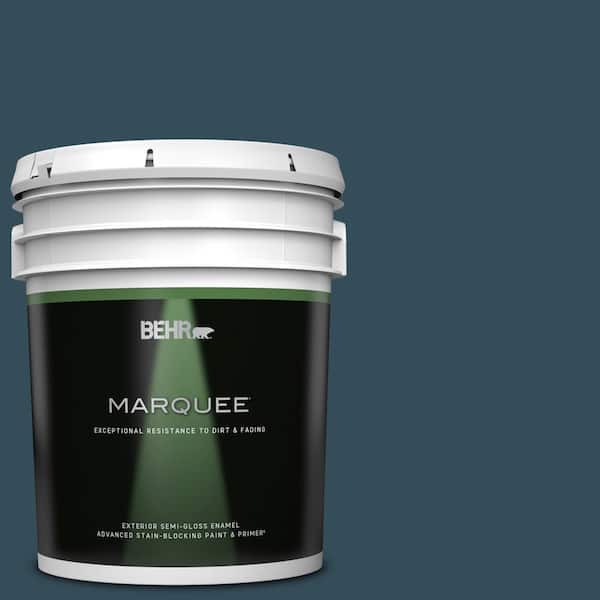 BEHR MARQUEE 5 gal. Home Decorators Collection #HDC-CL-28 Nocturne Blue Semi-Gloss Enamel Exterior Paint & Primer