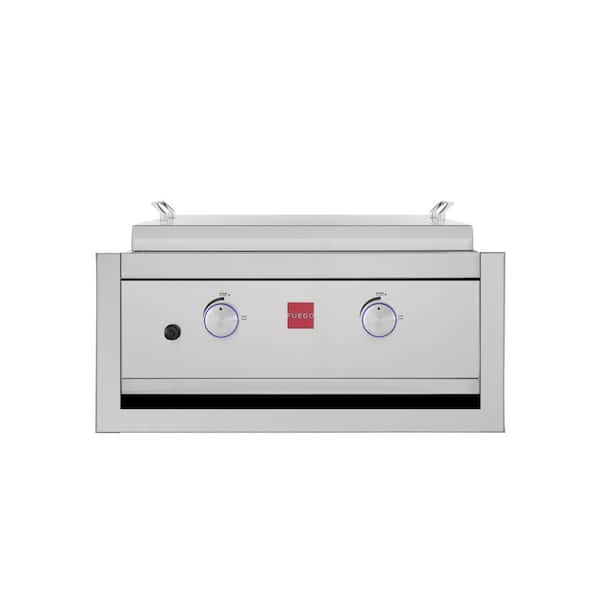 Fuego Premium F27S-Griddle-B 2 Burner Built In Propane Griddle in 304 SS with Insulated Jacket