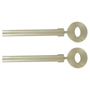 50 in. - 82 in. 2 Adjustable 3/4 in. 2 Single Window Curtain Rods in Gold with Round Finials