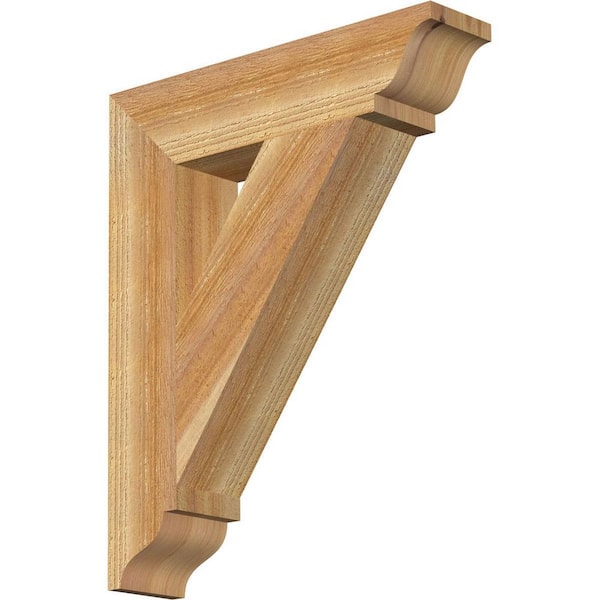 Ekena Millwork 4 in. x 22 in. x 18 in. Western Red Cedar Traditional Rough Sawn Bracket