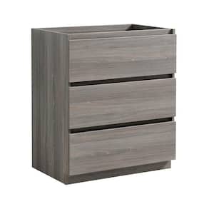 Lazzaro 30 in. Modern Bath Vanity Cabinet Only in Gray Wood