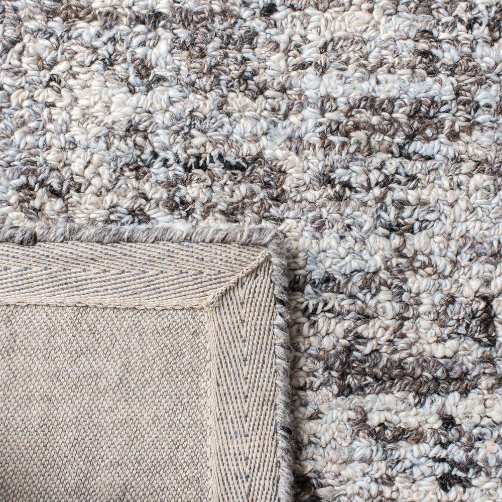 Gray and Beige 4' x 6' Handmade Wool Abstract Area Rug