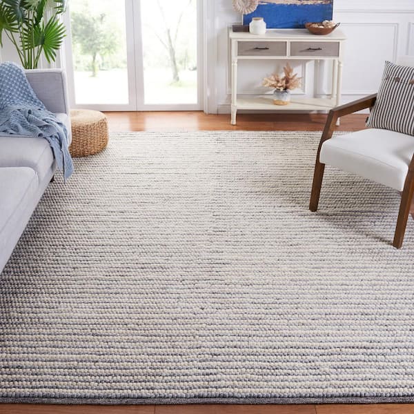 Martha Stewart 9 ft. x 12 ft. Ivory/Gray Solid Color Area Rug