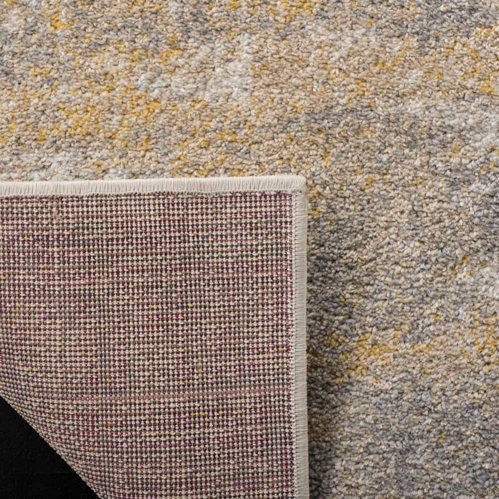 Adirondack Cream and Gold 8' Square Abstract Area Rug