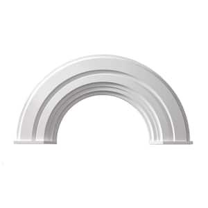 36 in. Inside Width x 18-3/4 in. Inside Height x 2-3/8 in. Polyurethane Half Round Arch Decorative Trim with End Cap