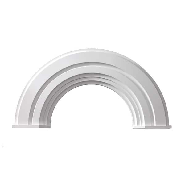 Fypon 36 in. Inside Width x 18-3/4 in. Inside Height x 2-3/8 in. Polyurethane Half Round Arch Decorative Trim with End Cap