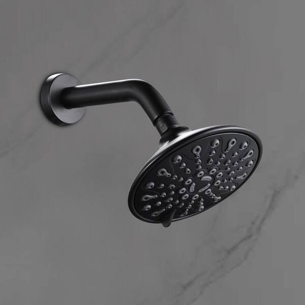 Maincraft 6-Spray Wall Mount Handheld Shower Head 1.8 GPM with Storage Hook  in Matte Black D01-SS27 - The Home Depot