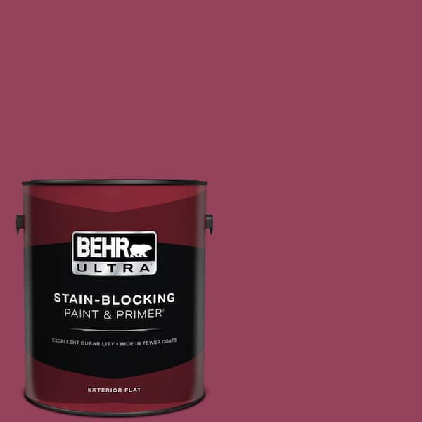 BEHR ULTRA 1 gal. #110B-7 Raspberry Pudding Flat Exterior Paint & Primer