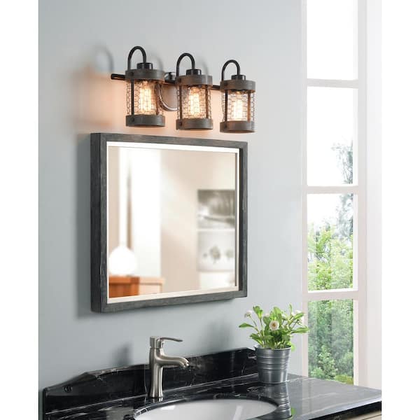 Kenroy Home Cozy 3 Light Oil Rubbed, Oil Rubbed Bronze Vanity Mirror With Light