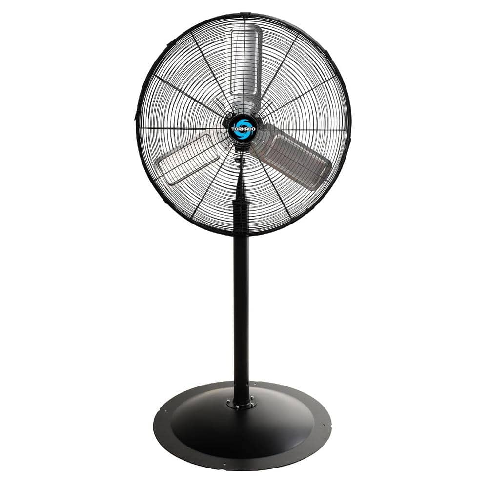 24 in. High Velocity Non-Oscillating Metal Pedestal Fan Commercial, Industrial Use 3-Speed UL Safety Listed, Black price history on PriceWatchPro