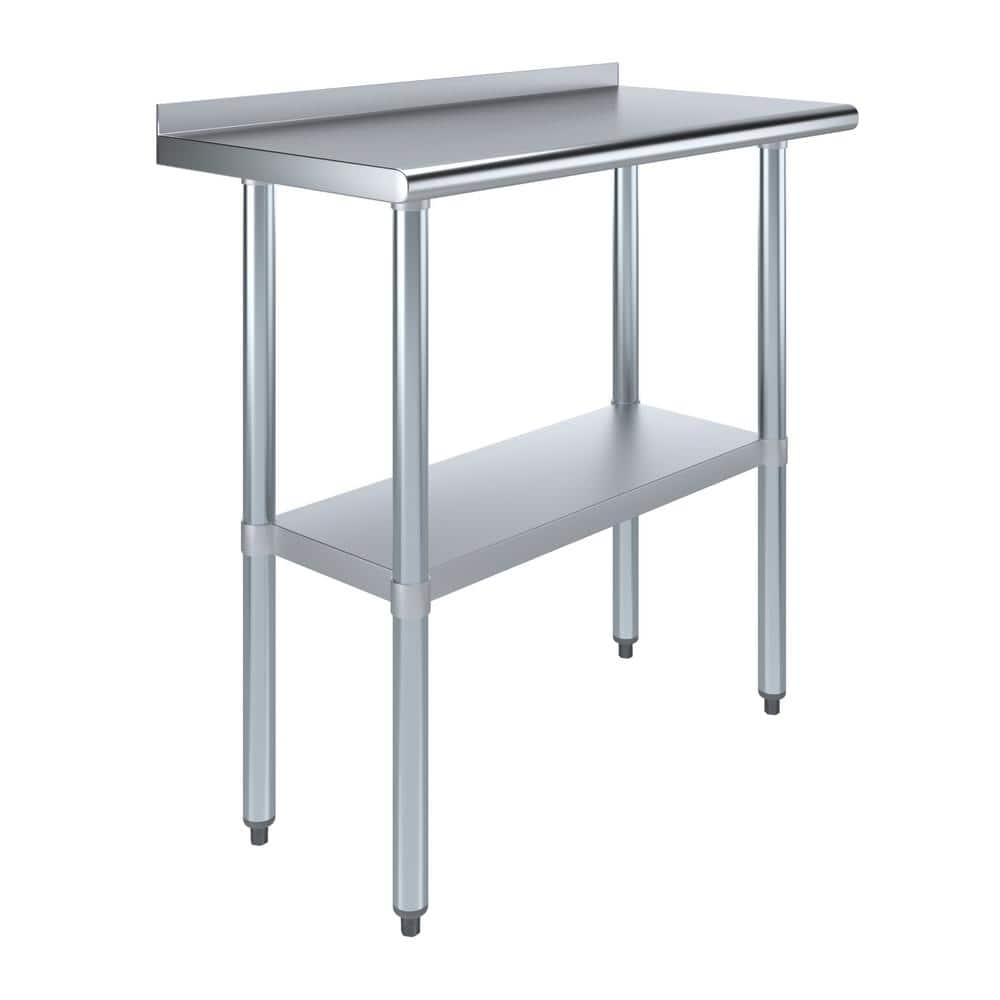 36-Inch Stainless Steel Kitchen Utility Table with Adjustable Shelf