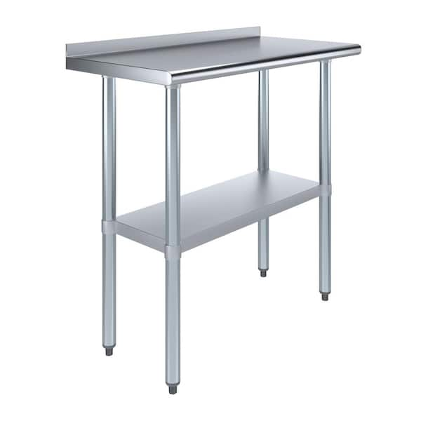 AMGOOD 18 in. x 36 in. Stainless Steel Kitchen Utility Table with 1.5 ...